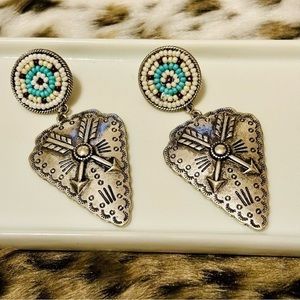 Concho beaded earrings